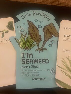 Set of 3 Korean Masks - I’m Seaweed Skin, Mediheal Tea Tree & Broccoli